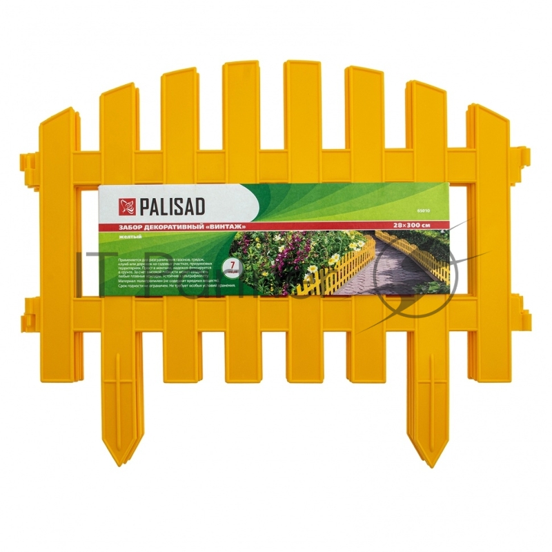 Забор декоративный Винтаж, 28х300 см, желтый, Россия// Palisad