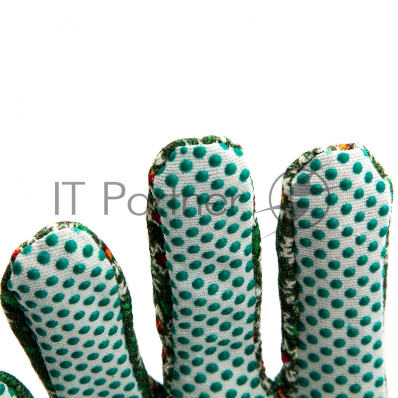 Перчатки садовые х/б ткань с ПВХ точкой, манжет, M// Palisad