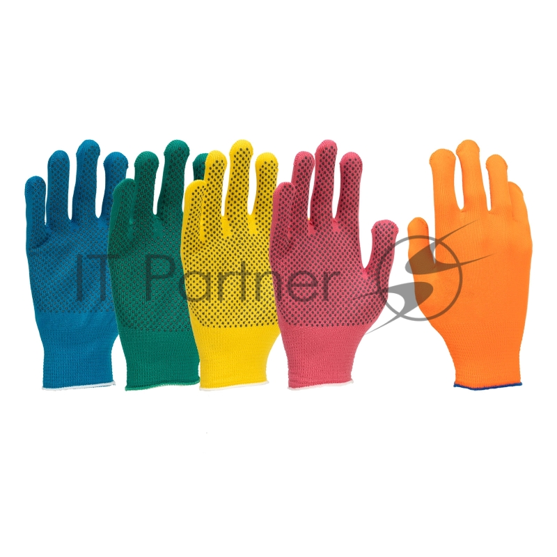 Перчатки в наборе, 5 пар, цвета в ассортименте, ПВХ точка, L, Россия// Palisad