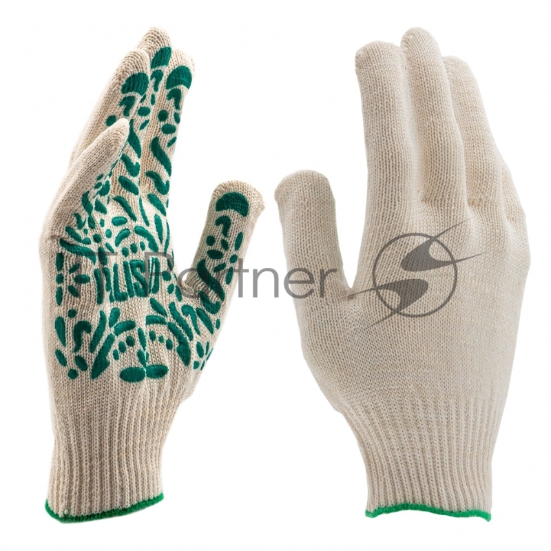 Перчатки трикотажные, ПВХ-покрытие Летний сад, 10 класс, Россия// Palisad