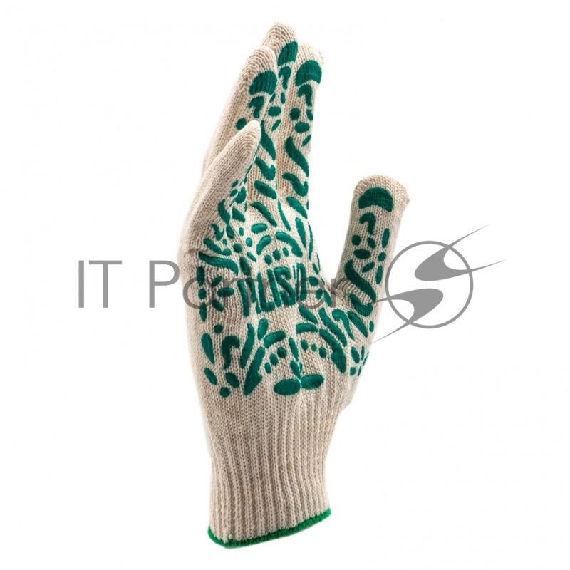 Перчатки трикотажные, ПВХ-покрытие Летний сад, 10 класс, Россия// Palisad