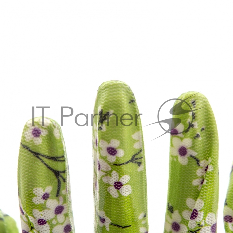 Перчатки садовые из полиэстера с нитрильным обливом, MIX цветов, M// Palisad