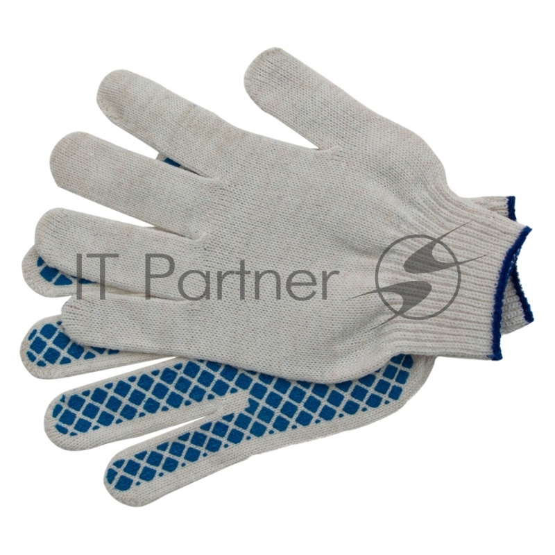 Перчатки трикотажные, ПВХ-покрытие Шахматный облив, 10 класс// Россия