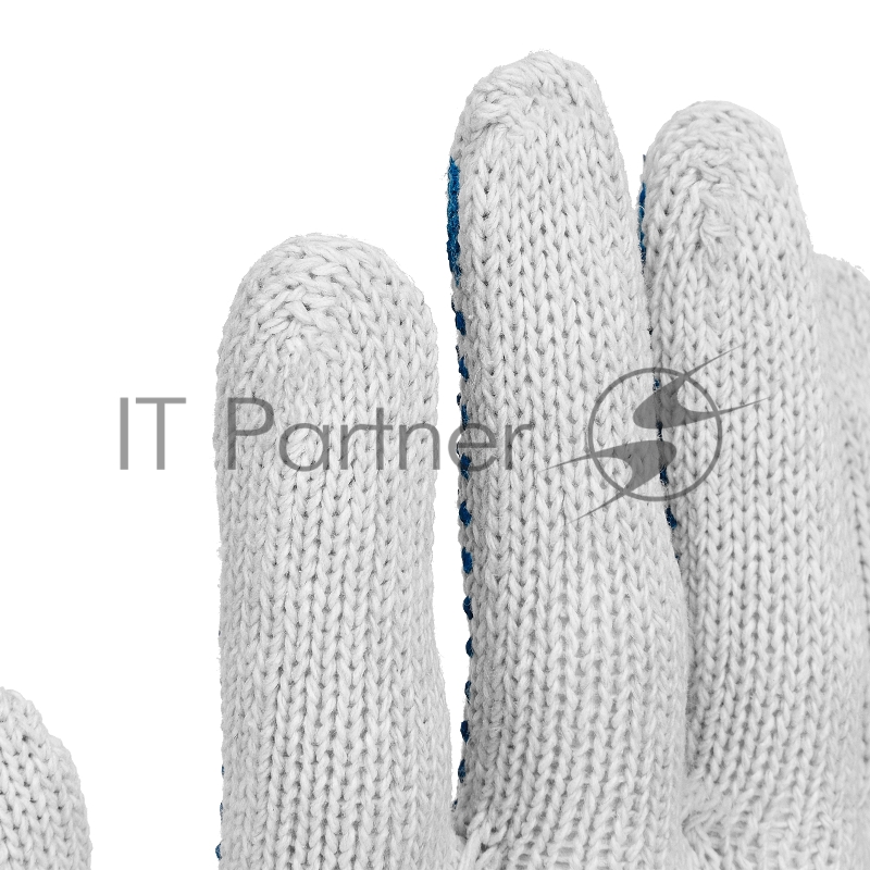 Перчатки трикотажные усиленные, с ПВХ точкой, 7 класс вязки// Россия