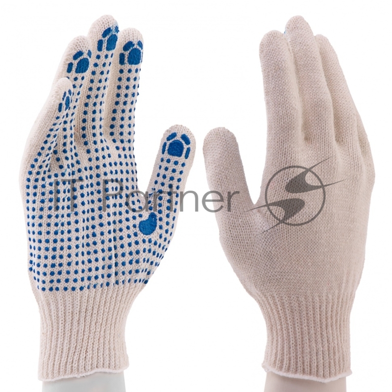 Перчатки трикотажные, с ПВХ точкой, 10 класс// Россия