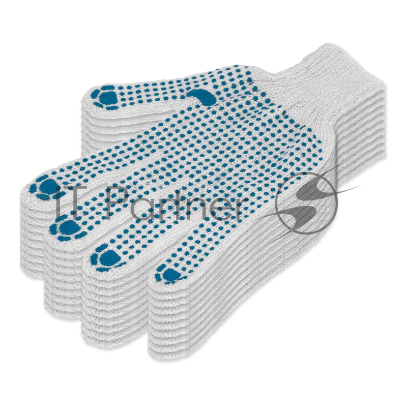 Перчатки трикотажные, с ПВХ точкой, 5 пар в упаковке, 7 класс// Россия