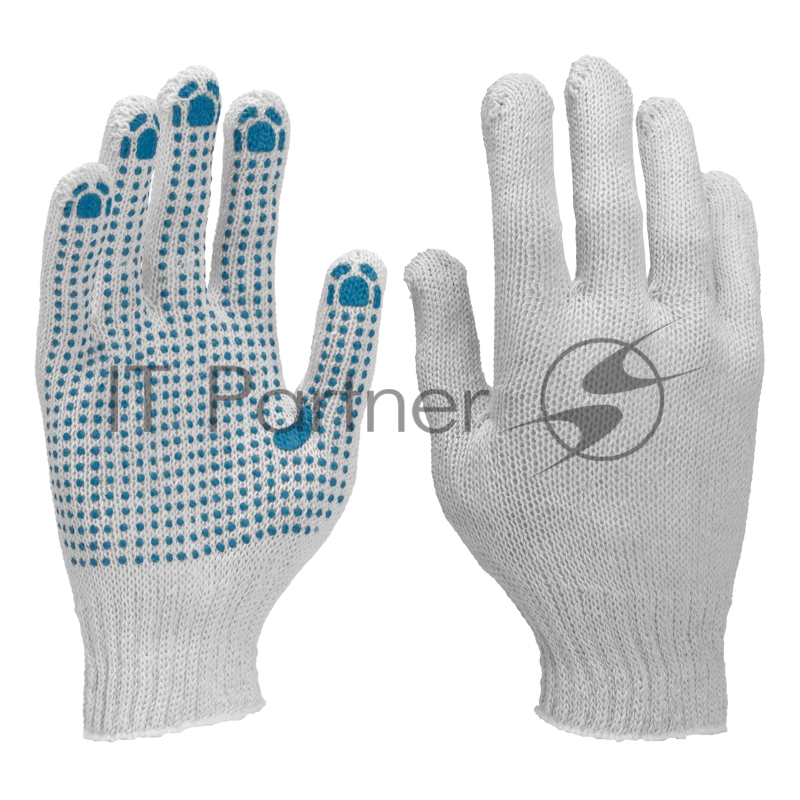 Перчатки трикотажные, с ПВХ точкой, 5 пар в упаковке, 7 класс// Россия