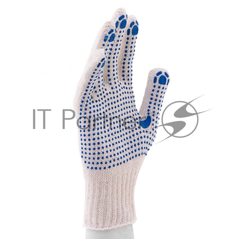 Перчатки трикотажные для ремонтных и строительных работ, с ПВХ точкой, 7 класс // Россия