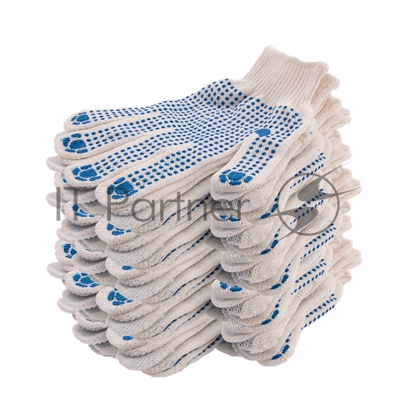 Перчатки трикотажные для ремонтных и строительных работ, с ПВХ точкой, 7 класс // Россия