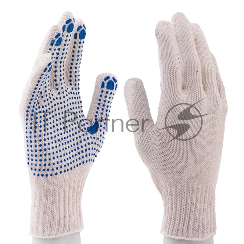 Перчатки трикотажные для ремонтных и строительных работ, с ПВХ точкой, 7 класс // Россия