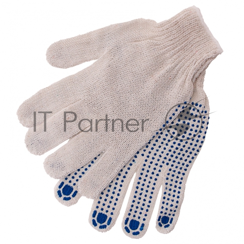 Перчатки трикотажные для ремонтных и строительных работ, с ПВХ точкой, 7 класс // Россия