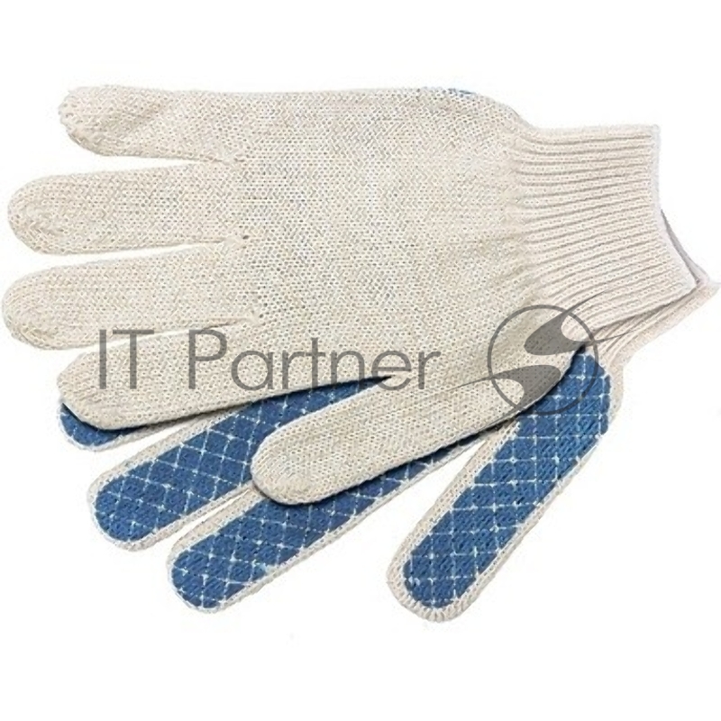 Перчатки трикотажные, ПВХ-покрытие Шахматный облив, 10 класс// Россия