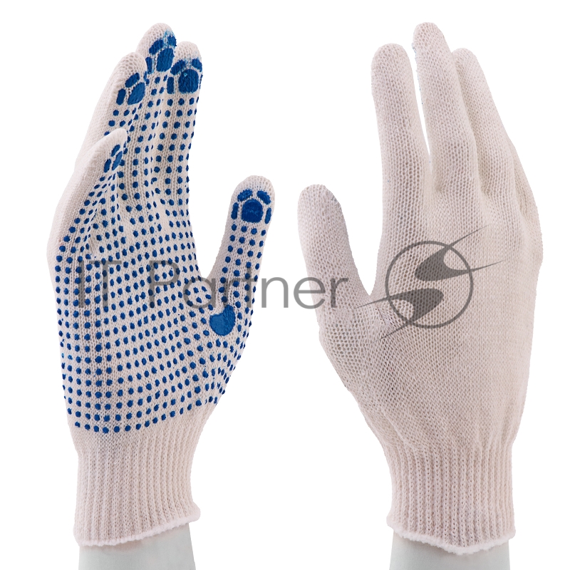 Перчатки трикотажные, с ПВХ точкой, 10 класс// Россия