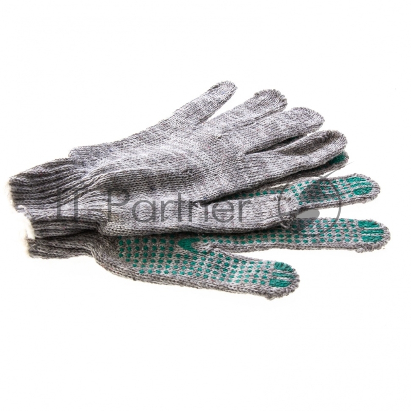 Перчатки трикотажные, с ПВХ точкой, меланж, 6 пар в упаковке, 7 класс// Россия