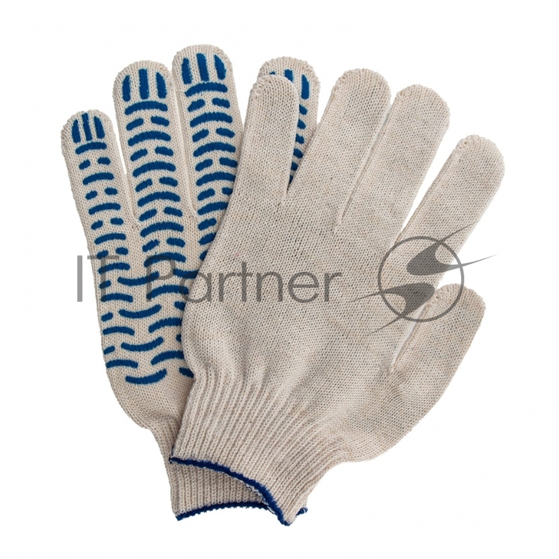 Перчатки трикотажные, ПВХ-покрытие Волна, 10 класс, усиленные// Россия