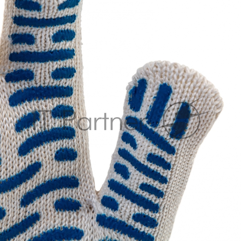 Перчатки трикотажные, ПВХ-покрытие Волна, 10 класс, усиленные// Россия