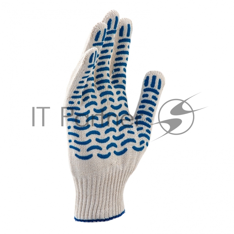 Перчатки трикотажные, ПВХ-покрытие Волна, 10 класс, усиленные// Россия