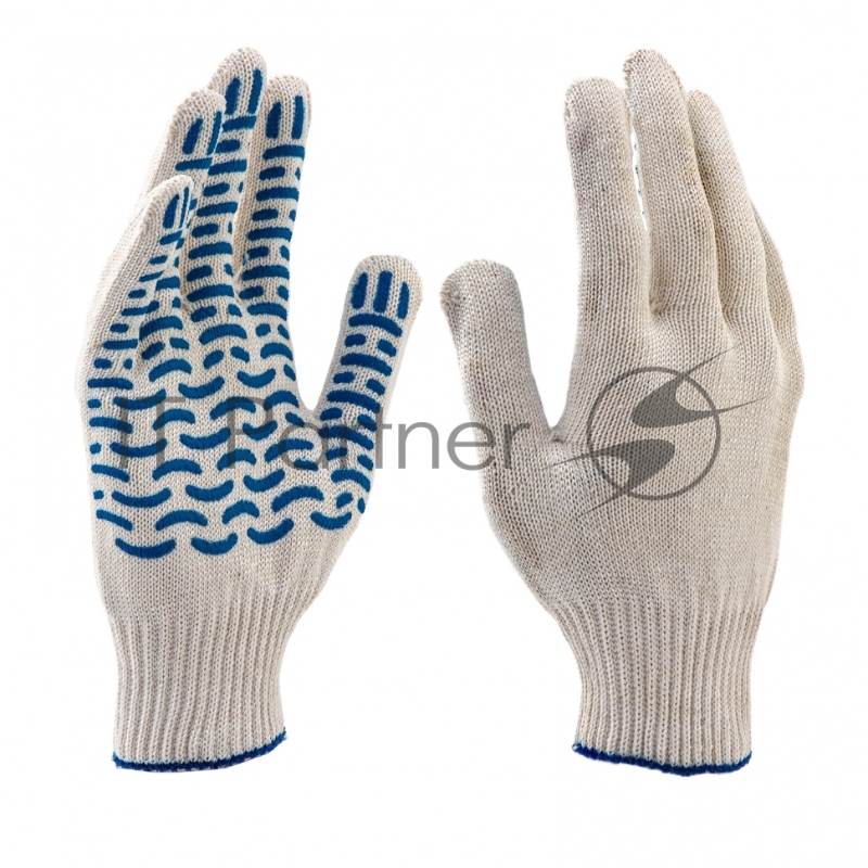 Перчатки трикотажные, ПВХ-покрытие Волна, 10 класс, усиленные// Россия