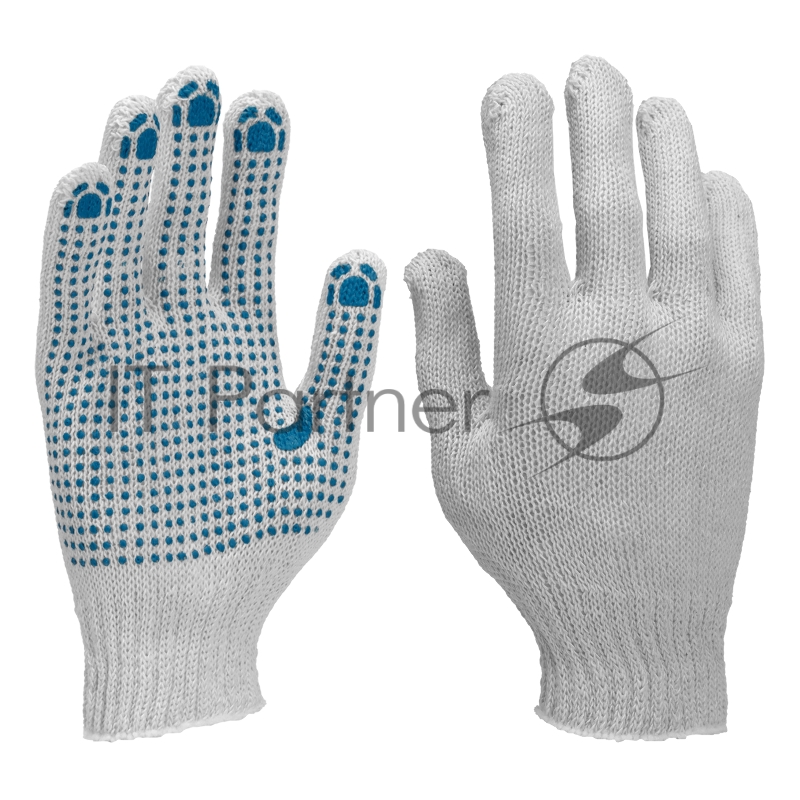 Перчатки трикотажные для ремонтных и строительных работ, с ПВХ точкой, 6 пар.// Россия