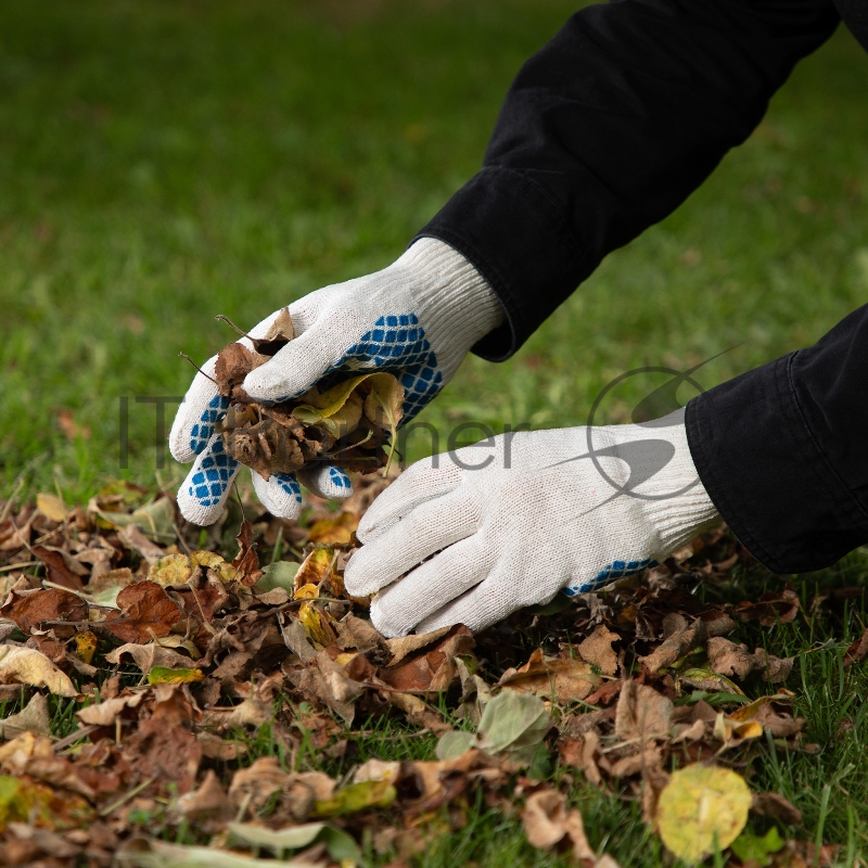 Перчатки трикотажные, ПВХ-покрытие Шахматный облив, 5 пар в упаковке, 10 класс// Россия