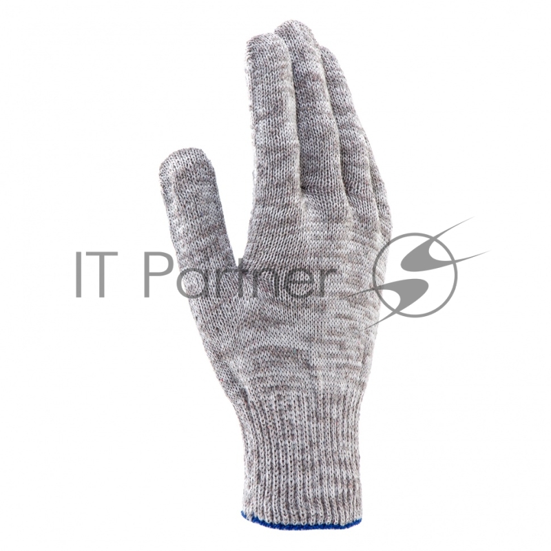 Перчатки трикотажные, с ПВХ точкой, серый меланж, 10 класс// Россия