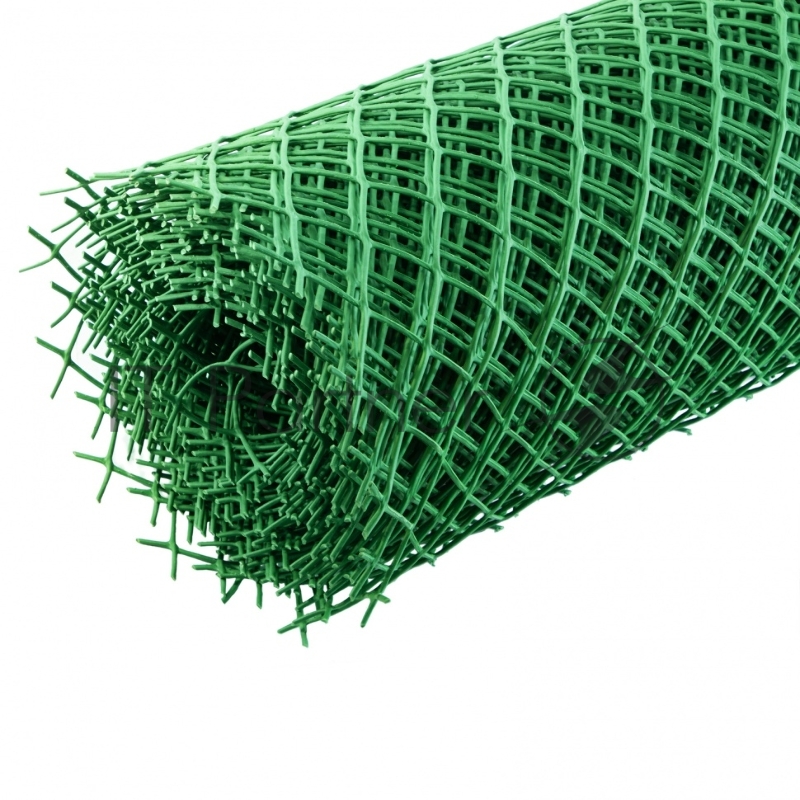 Решетка заборная в рулоне, 1,3х20 м, ячейка 70х55 мм, пластиковая, зеленая// Россия
