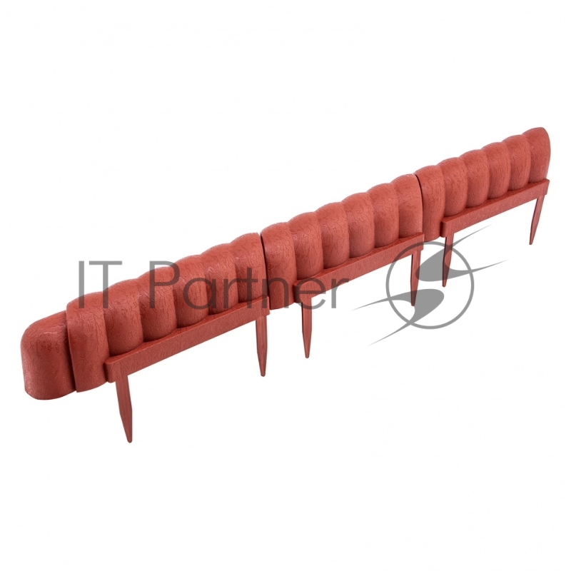 Бордюр Волнистый, 7х350 см, терракот, Россия// Palisad