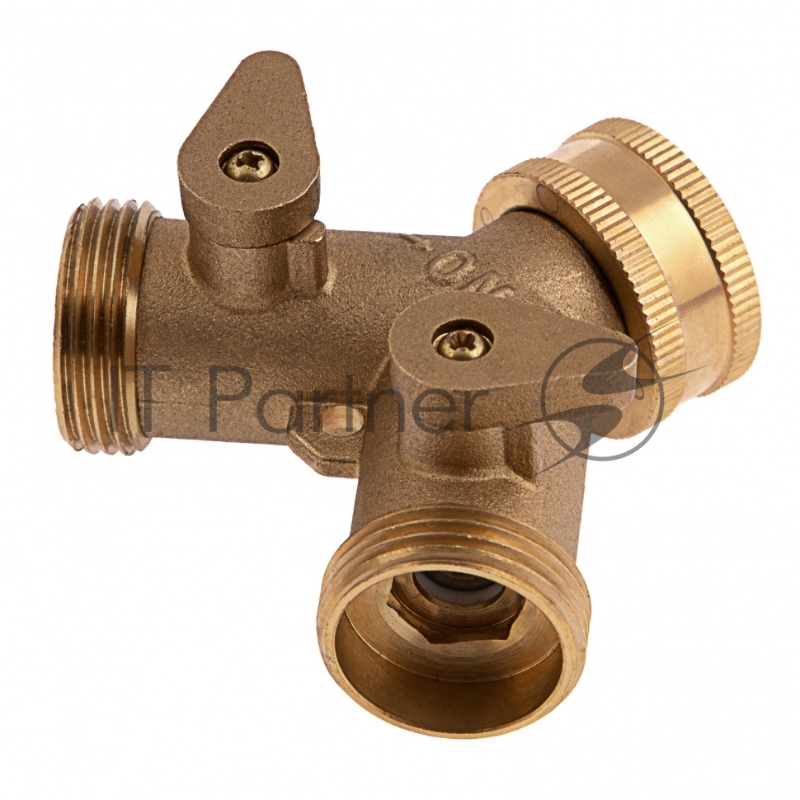 Разветвитель 2- х канальный, регулируемый, внешняя и внутренняя резьба 3/4, латунный// Palisad
