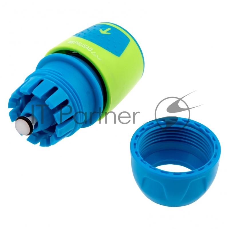 Соединитель быстросъемный для шланга 1/2-3/4, аквастоп, АВС-пластик, LUXE// Palisad