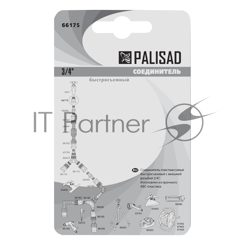 Соединитель пластмассовый быстросъемный, внешняя резьба 3/4// Palisad