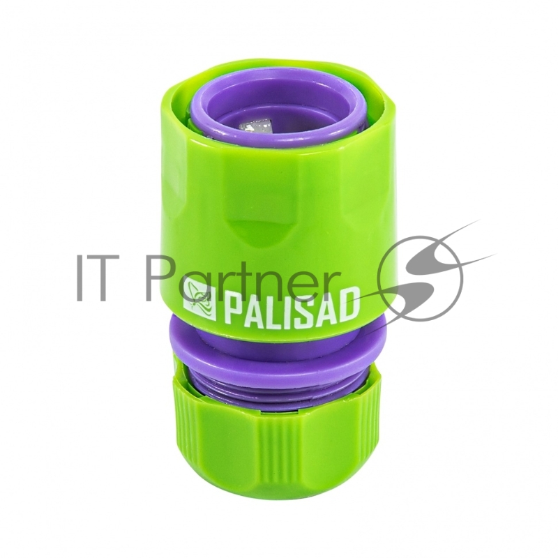 Соединитель пластмассовый быстросъемный для шланга 1/2, аквастоп// Palisad