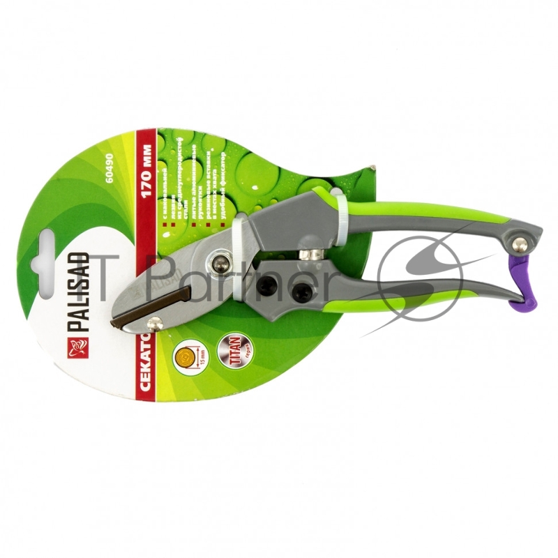 Секатор с наковальней, 170 мм, металлические обрезиненные рукоятки// Palisad