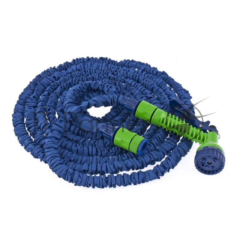 Набор поливочный, растягивающийся шланг 15м, 7-реж пистолет, соед., адаптер// Сибртех