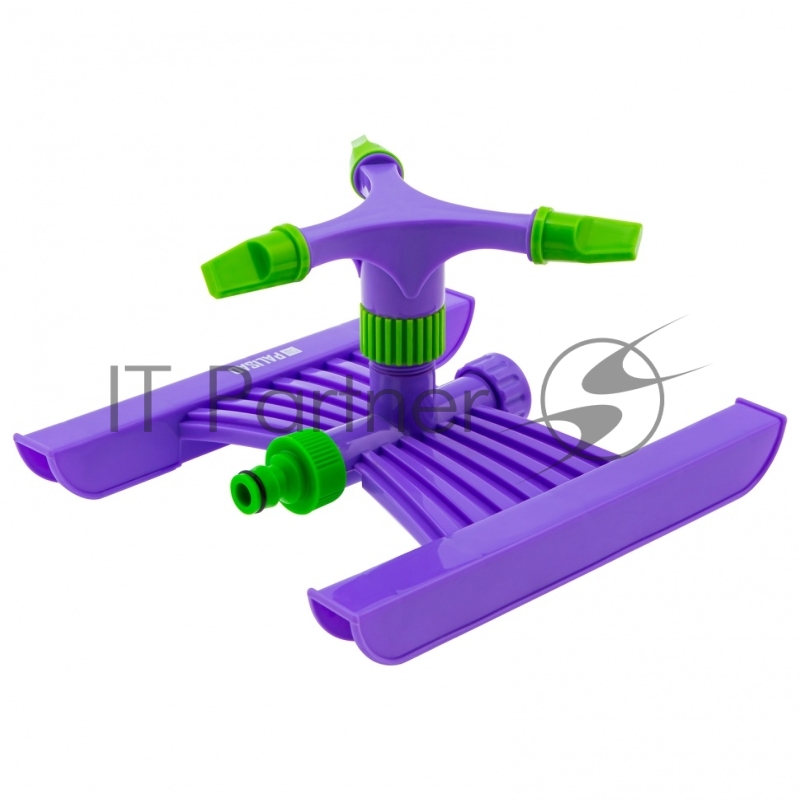Разбрызгиватель пласт., вращ. с 3 лоп., штуц D 3/4, с подст., S поля. 180 кв. м, D 15 м// Palisad