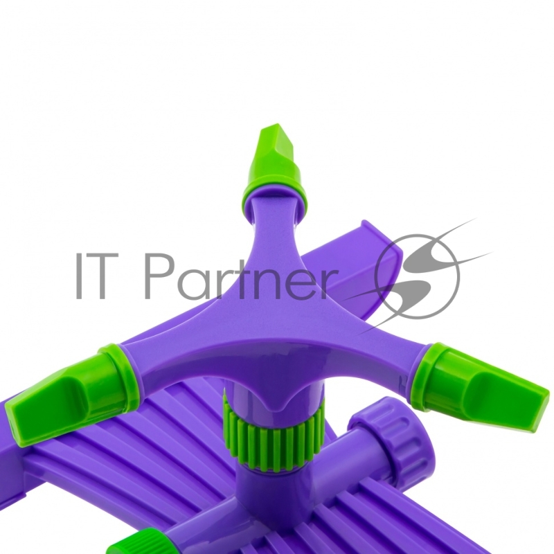 Разбрызгиватель пласт., вращ. с 3 лоп., штуц D 3/4, с подст., S поля. 180 кв. м, D 15 м// Palisad