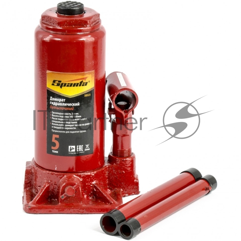 Домкрат SPARTA 50323 бутылочный 5т h подъема 195-380мм