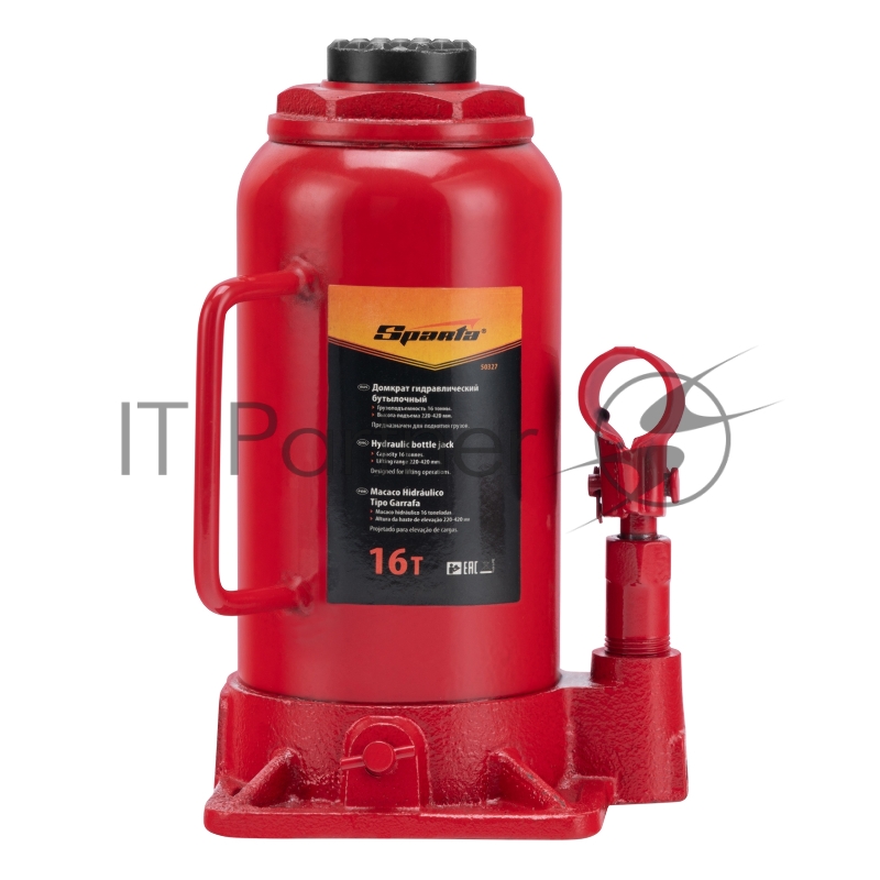 Домкрат SPARTA 50327 гидравлический бутылочный 16 т h подъема 220-420мм