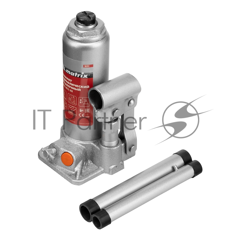 Домкрат гидравлический бутылочный, 2 т, h подъема 181–345 мм// Matrix