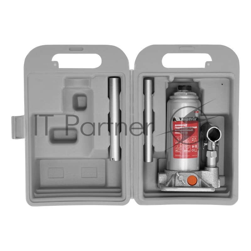 Домкрат гидравлический бутылочный, 3 т, h подъема 178–343 мм, в пласт. кейсе// Matrix