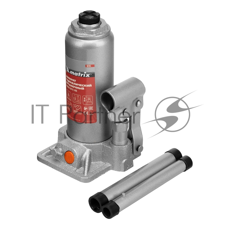 Домкрат гидравлический бутылочный, 4 т, h подъема 194–372 мм// Matrix