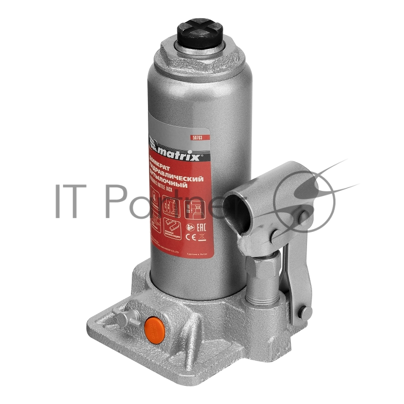 Домкрат гидравлический бутылочный, 4 т, h подъема 194–372 мм// Matrix