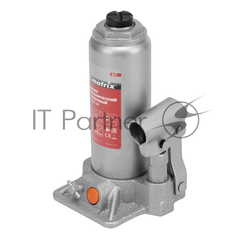 Домкрат гидравлический бутылочный, 4 т, h подъема 194–372 мм, в пласт. кейсе// Matrix