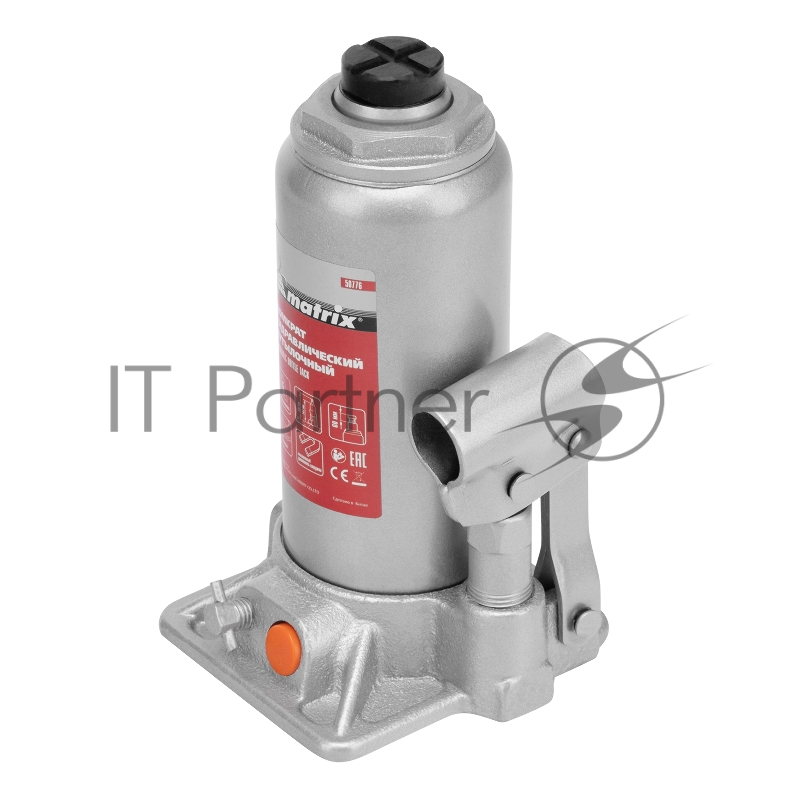 Домкрат гидравлический бутылочный, 5 т, h подъема 197–382 мм, в пласт. кейсе// Matrix