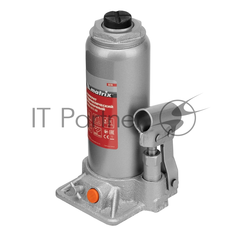 Домкрат гидравлический бутылочный, 6 т, h подъема 216–413 мм// Matrix