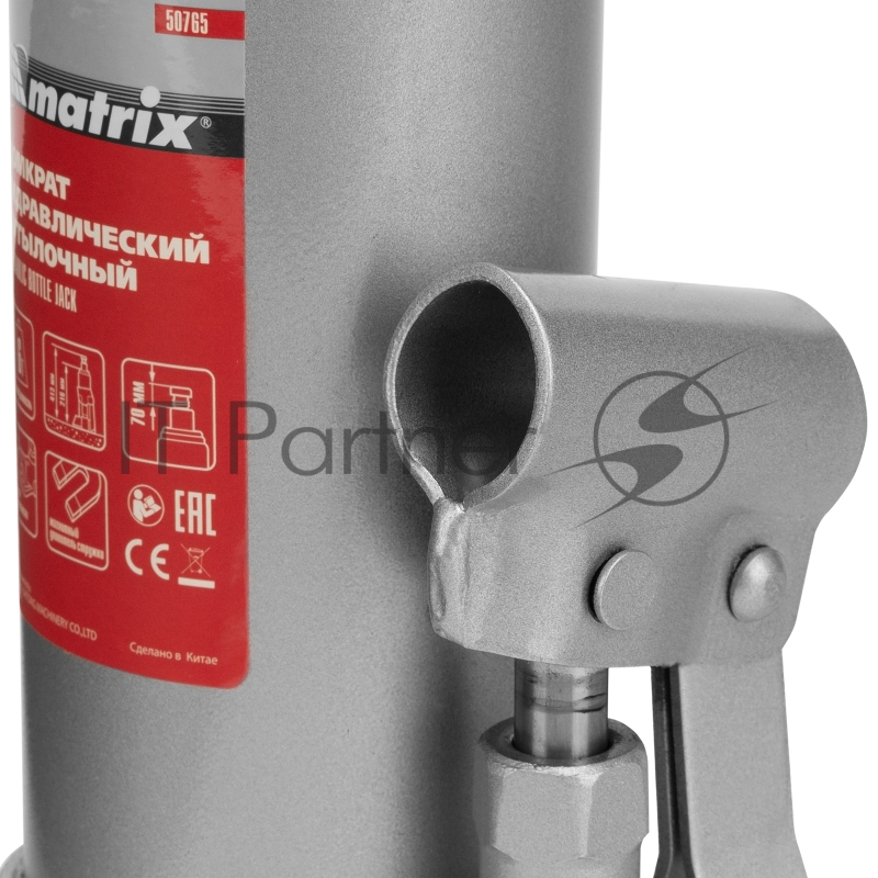 Домкрат гидравлический бутылочный, 6 т, h подъема 216–413 мм// Matrix