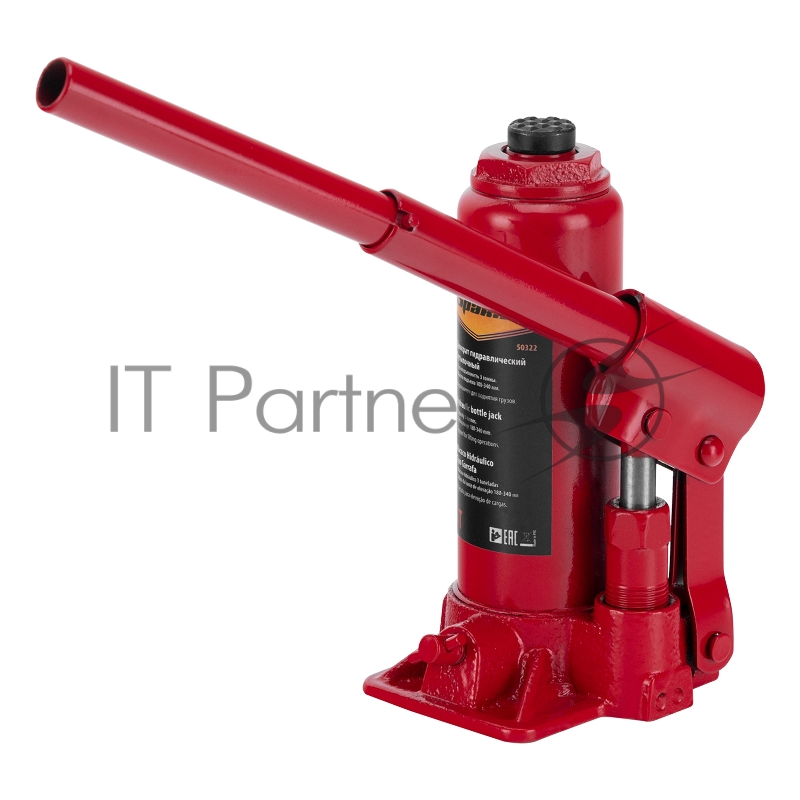 Домкрат гидравлический бутылочный, 3т, h подъема 180-340 мм// Sparta