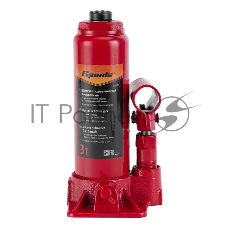 Домкрат гидравлический бутылочный, 3т, h подъема 180-340 мм// Sparta
