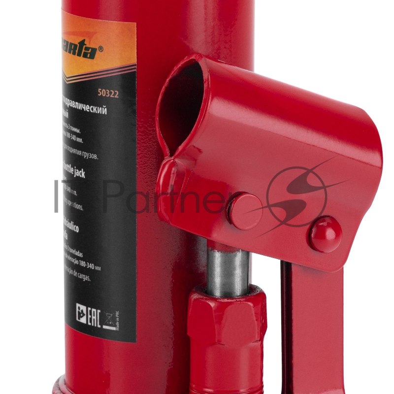 Домкрат гидравлический бутылочный, 3т, h подъема 180-340 мм// Sparta