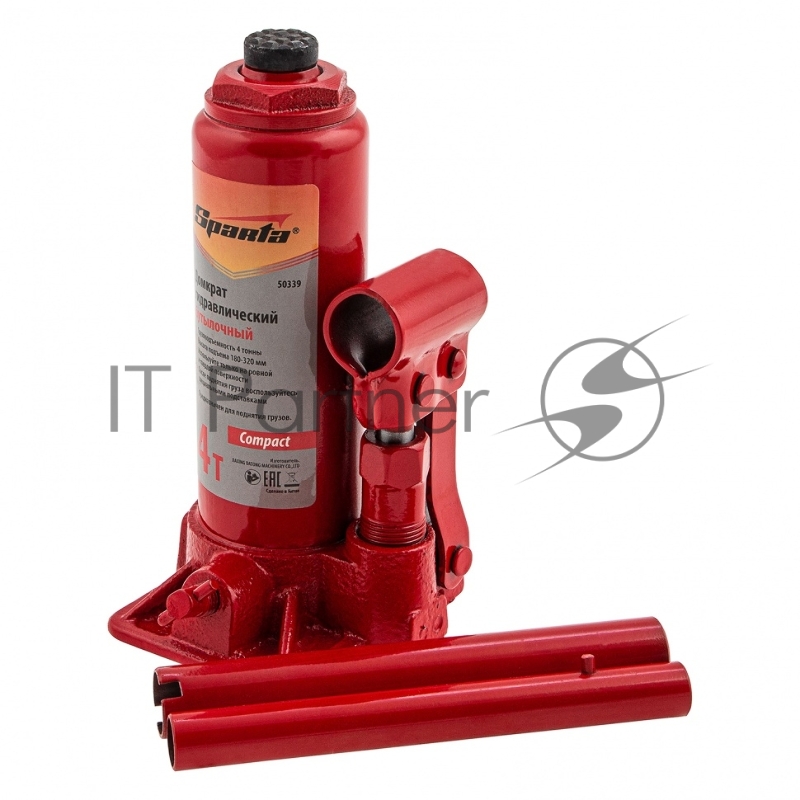Домкрат гидравлический бутылочный, 4 т, h подъема 180–320 мм, Compact// Sparta