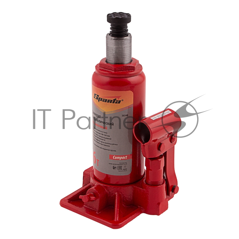 Домкрат гидравлический бутылочный, 6 т, h подъема 180–340 мм, Compact// Sparta